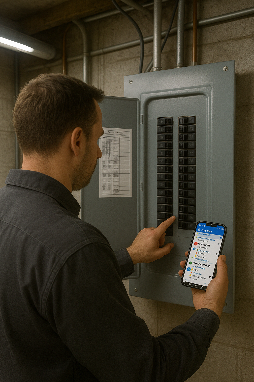 Professional electrician using CircuitNavigator
